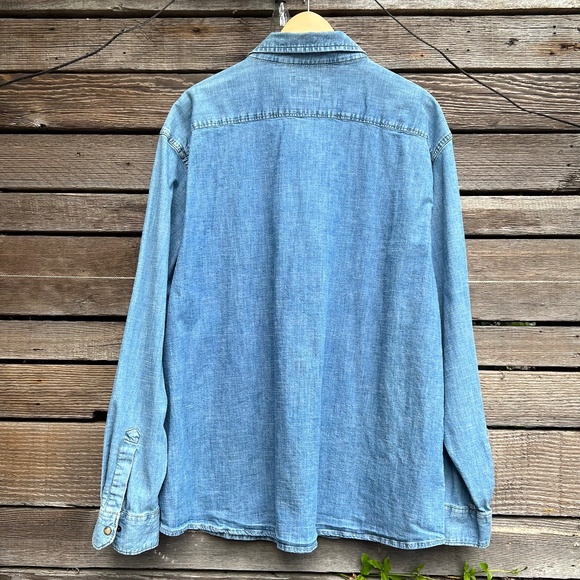 Mens Wrangler western chambray shirt - Size 3XL - Picture 4 of 6